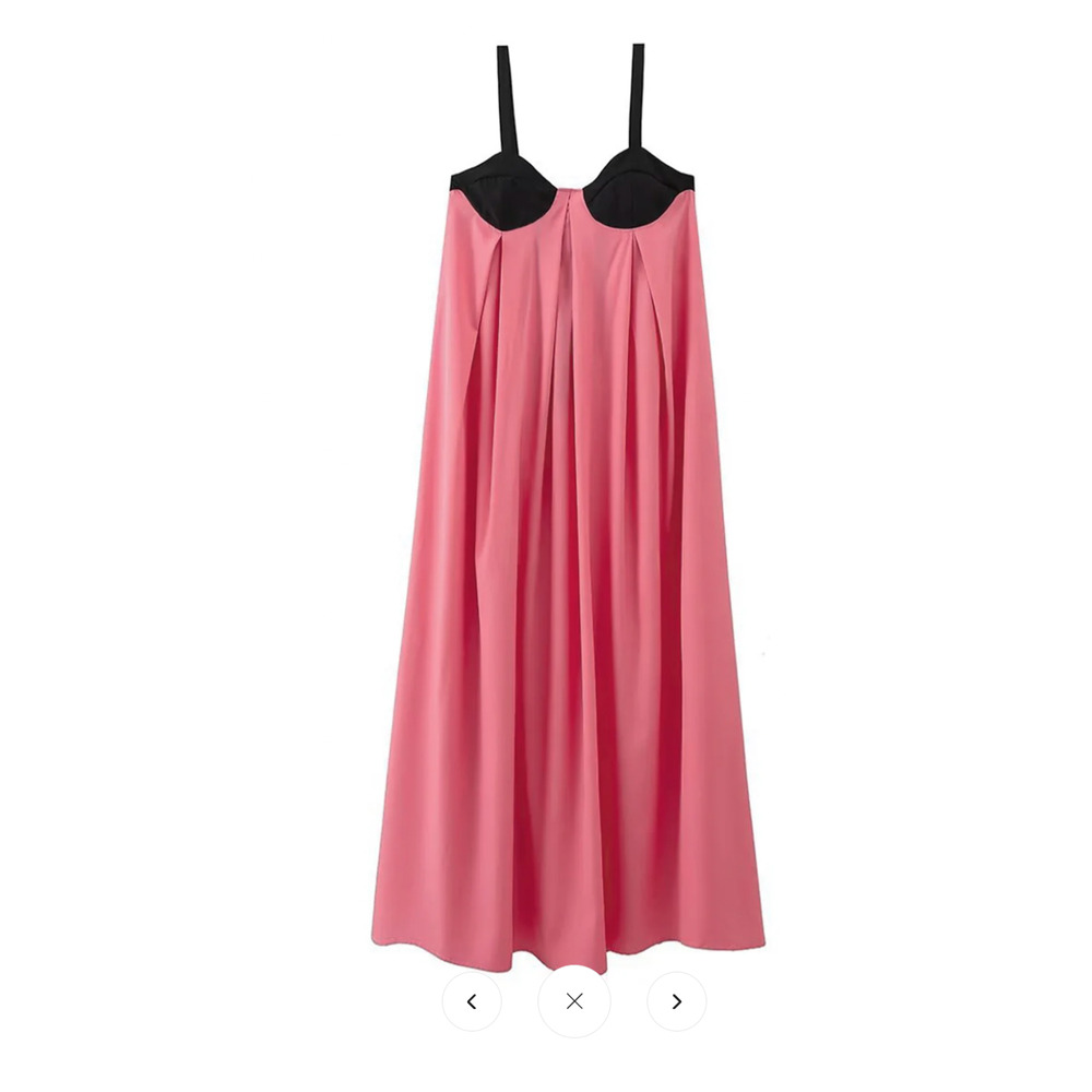 NWT Commense Bra-Splicing Halter Strap Long Dress Sz M - Picture 3 of 5